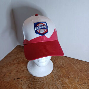 Texas Rangers Snapback Yums Hat All American Cut Splattered Paint Look. Has some
